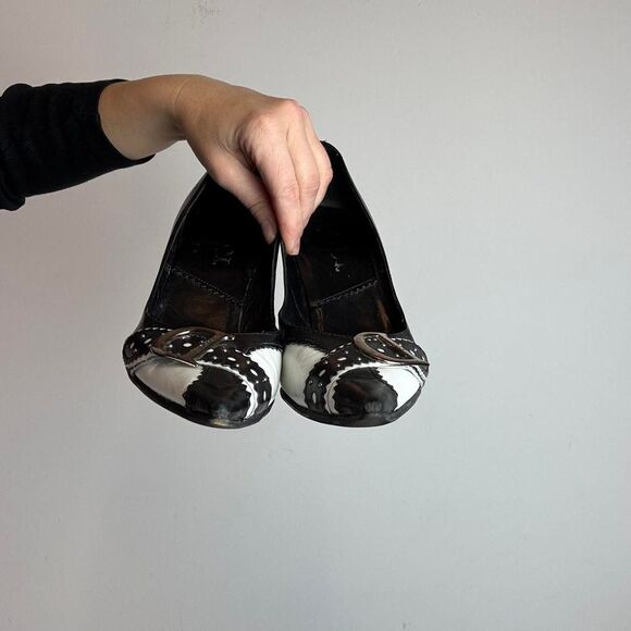 Dior Era Galliano Vintage Y2K Pointed Toe Black and With Leather Made in Italy - Picture 5 of 8